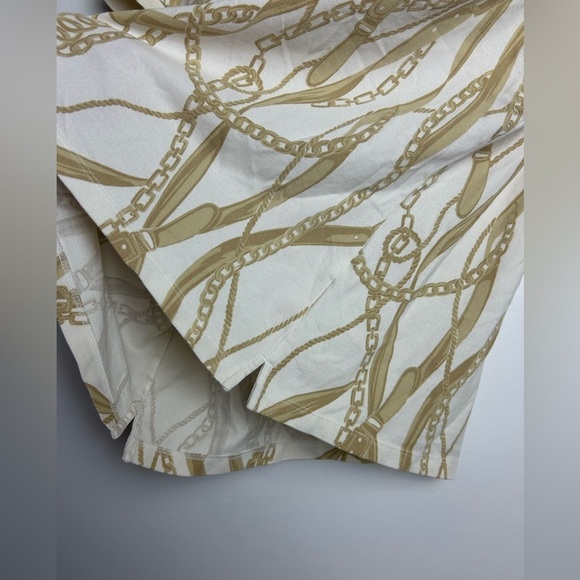 Lauren Ralph Lauren Top Black Label Size Xl Chain Print Polo Short Sleeve Stretc - Picture 8 of 13